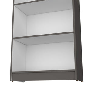 English Elm Bookcase Benzoni 4-Shelves Matt Gray/White – Space-Savvy Engineered Wood Design with Extra Lower Storage and Durable Construction B092142825