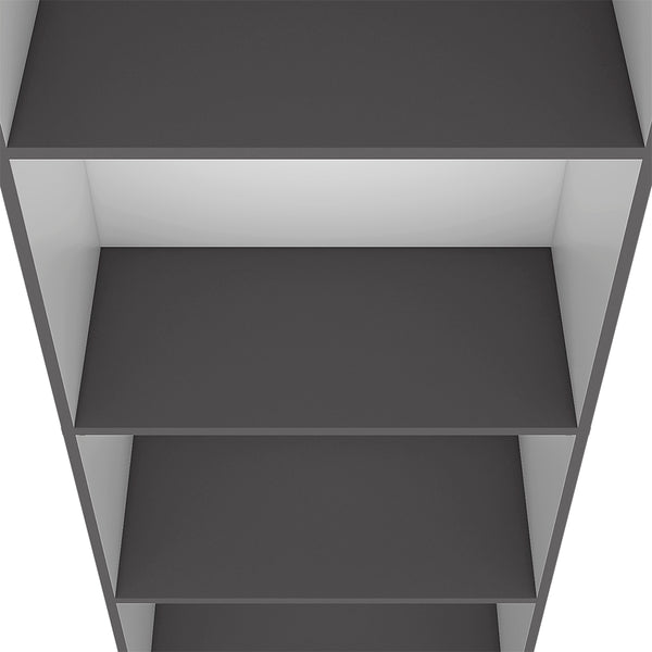 English Elm Bookcase Benzoni Four-Tier Engineered Wood, Matt Gray/White – Space-Saving, Timeless Office Storage B092142824