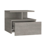 Gray Floating Nightstand w/ Drawer - Space-Saving Wall Mount, Versatile Design