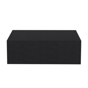 English Elm Nightstand Isola Wall-Mounted Black Engineered Wood – Space-Saving Floating Design with Large Drawer and 15.7" Top Surface B092142819