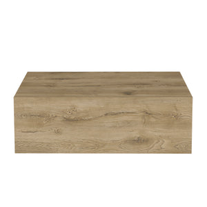 English Elm Nightstand Wall-Mounted Isola Macadamia Beige – Space-Saving Floating Design with Deep Drawer & Top Surface B092142818