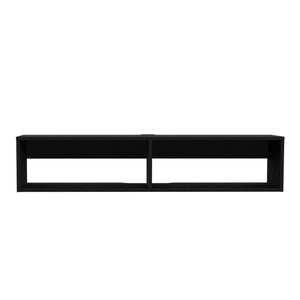English Elm Floating Tv Stand Shelley Wall-Mounted Black with Two Open Shelves 51.5" Modern Space-Saving Design B092142853