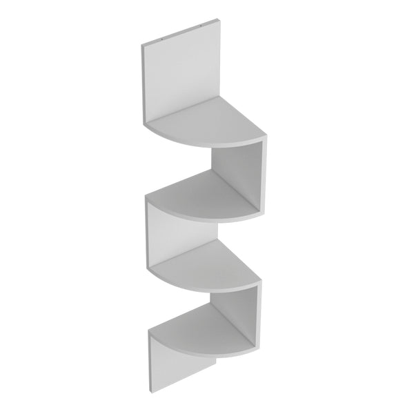 English Elm Shelf Crestone Wall-Mounted Floating Shelf in White — 4 Spacious Engineered Wood Shelves for Living Room Decor and Storage B092142848