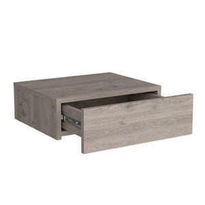 English Elm Nightstand Isola Wall-Mounted Light Gray Engineered Wood, Space-Saving Floating Design with Spacious Top & Generous Drawer B092142817