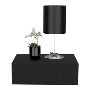 English Elm Nightstand Isola Wall-Mounted Black Engineered Wood – Space-Saving Floating Design with Large Drawer and 15.7" Top Surface B092142819