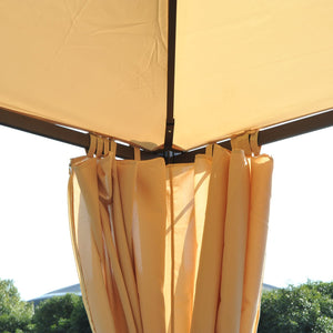 English Elm 10' X 10' Steel Outdoor Patio Gazebo With Vented Canopy & Privacy Curtains For Stylish Gatherings W2225S00029