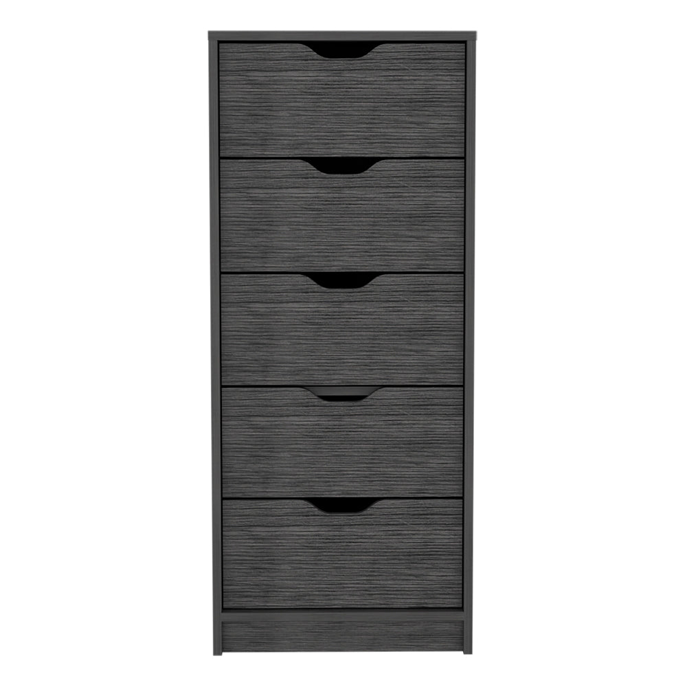 English Elm Kamran Smokey Oak Dresser - Narrow Five-Drawer Engineered Wood Storage for Bedroom & Home Decor B092142860