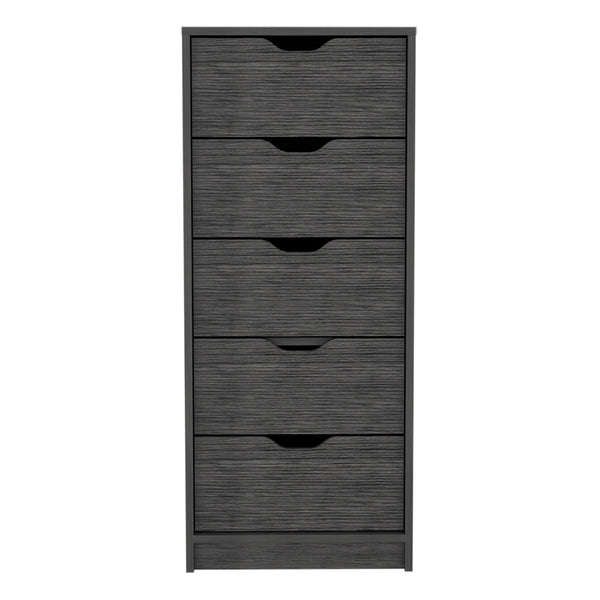 English Elm Kamran Smokey Oak Dresser - Narrow Five-Drawer Engineered Wood Storage for Bedroom & Home Decor B092142860
