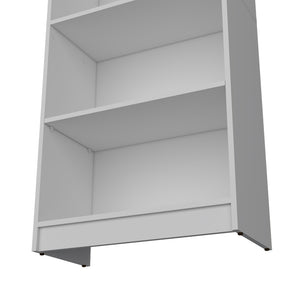 English Elm Bookcase Benzoni 4-Shelf White Engineered Wood Space-Savvy Design Durable Extra Lower Storage B092142821