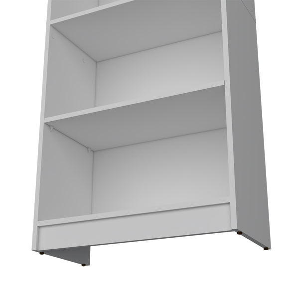 English Elm Bookcase Benzoni 4-Shelf White Engineered Wood Space-Savvy Design Durable Extra Lower Storage B092142821