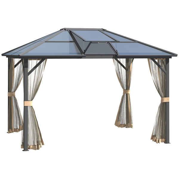 English Elm 10' X 12' Hardtop Gazebo Canopy With Uv-Resistant Roof, Ventilation, And Insect-Free Design For Outdoor Fun W2225S00032
