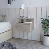 English Elm Nightstand Floating Flopini, Bedroom, Concrete Gray