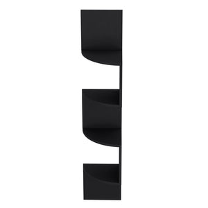 English Elm Shelf Crestone Wall-Mounted Black Engineered Wood Shelf with Four Spacious Display Shelves for Living Room Decor and Storage B092142847