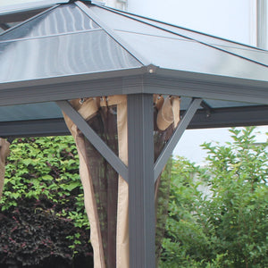 English Elm 10' X 12' Hardtop Gazebo Canopy With Uv-Resistant Roof, Ventilation, And Insect-Free Design For Outdoor Fun W2225S00032