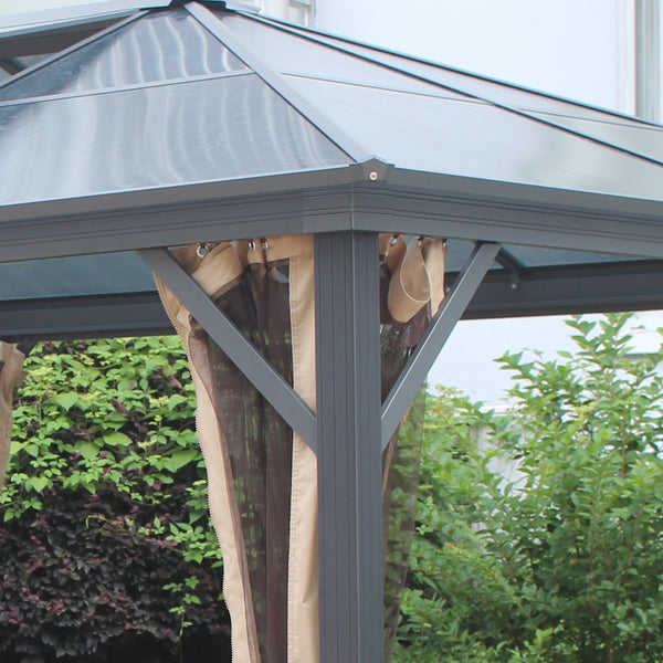English Elm 10' X 12' Hardtop Gazebo Canopy With Uv-Resistant Roof, Ventilation, And Insect-Free Design For Outdoor Fun W2225S00032
