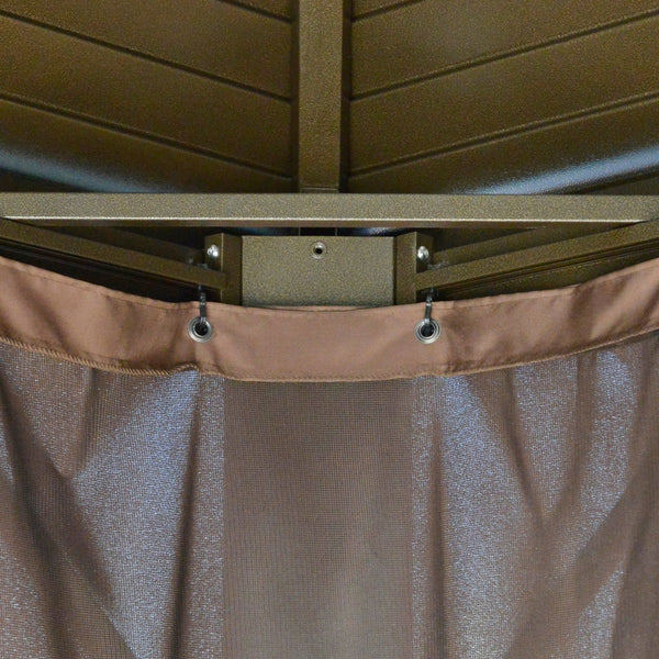 English Elm 10' X 12' Hardtop Gazebo Canopy - Durable Aluminum Frame, Weather-Resistant Pavilion With Privacy Curtains & Mesh W2225S00036