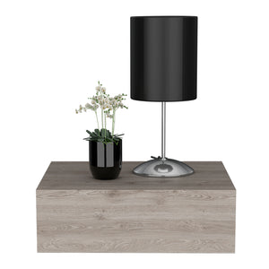English Elm Nightstand Isola Wall-Mounted Light Gray Engineered Wood, Space-Saving Floating Design with Spacious Top & Generous Drawer B092142817