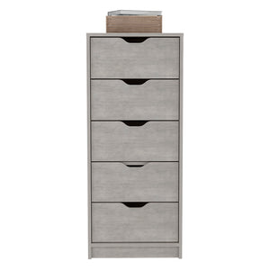 English Elm Kamran Concrete Gray Dresser - 5 Narrow Drawers, Engineered Wood, Space-Saving 45.2"L x 20"W B092142859
