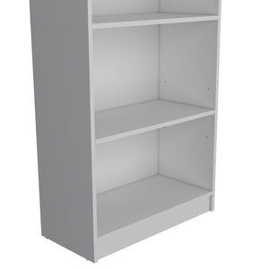 English Elm Bookcase Benzoni 4-Shelf White Engineered Wood Space-Savvy Design Durable Extra Lower Storage B092142821