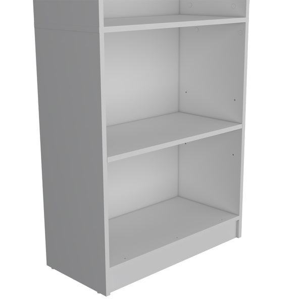 English Elm Bookcase Benzoni 4-Shelf White Engineered Wood Space-Savvy Design Durable Extra Lower Storage B092142821