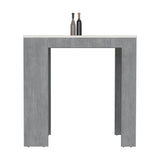 English Elm Kitchen Island Doyle, Kitchen, Concrete Gray / Ibiza Marble Color Finish