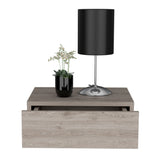 English Elm Nightstand Isola, Bedroom, Light Gray