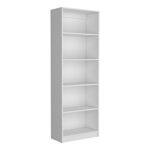 English Elm Bookcase Benzoni 4-Shelf White Engineered Wood Space-Savvy Design Durable Extra Lower Storage B092142821