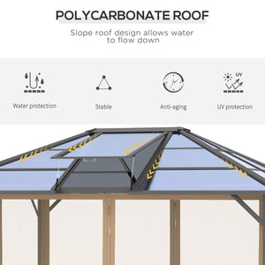 English Elm 10' X 12' Hardtop Gazebo Canopy With Uv-Resistant Roof, Ventilation, And Insect-Free Design For Outdoor Fun W2225S00032