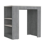 English Elm Kitchen Island Doyle, Kitchen, Concrete Gray / Ibiza Marble Color Finish