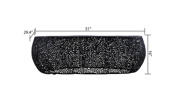 English Elm T3601-50 Oval Coffee Table with Cast Aluminum Frame, Sleek Modern Contemporary Centerpiece for Living Rooms Black B009140731