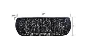 English Elm T3601-50 Oval Coffee Table — Sleek Cast Aluminum Frame, Modern Contemporary Centerpiece for Stylish Living Rooms Black G150108424