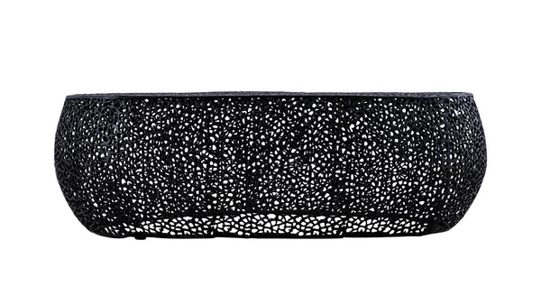 English Elm T3601-50 Oval Coffee Table — Sleek Cast Aluminum Frame, Modern Contemporary Centerpiece for Stylish Living Rooms Black G150108424