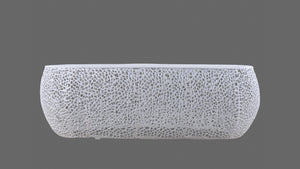 English Elm T3601-50 Oval Coffee Table with Cast Aluminum Frame, Sleek Modern Contemporary Centerpiece for Living Rooms White B009140733