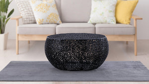 English Elm T3502-32 Modern Round Aluminum Coffee Table – Sleek Cast Frame, Durable Craftsmanship for Stylish Living Room Decor Black B009140728