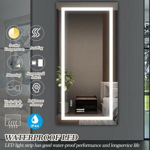 English Elm 72" Frameless Led Vanity Mirror with Anti-fog Touch Dimming for Modern Bathrooms W134070942