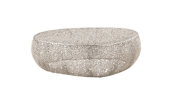 English Elm T3601-50 Oval Coffee Table Silver – Cast Aluminum Frame, Modern Contemporary Oval Centerpiece, Multiple Finish Options B009140730