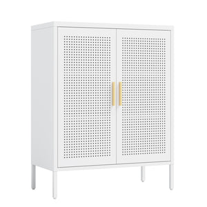 English Elm NO Metal Storage Cabinet with 2 Doors and Adjustable Shelves, Heavy Duty Steel File Cabinet, Secure Wall-Mountable White W252113563