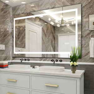 English Elm Led Bathroom Mirror 60X 32 Inch With Lights, Anti-Fog & Dimming Led Bathroom Vanity Mirror