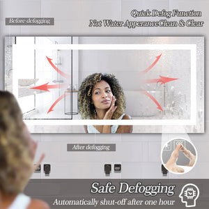 English Elm 72" Frameless Led Vanity Mirror with Anti-fog Touch Dimming for Modern Bathrooms W134070942