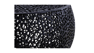 English Elm T3502-32 Round Aluminum Coffee Table with Sleek Cast Frame Modern Contemporary Accent Centerpiece Black G150108428