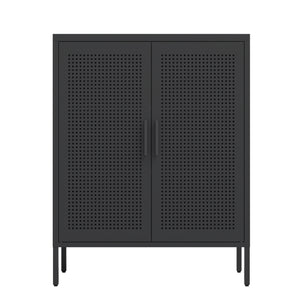 English Elm NO Metal Storage Cabinet with 2 Doors and Adjustable Shelves, Heavy Duty Steel File Cabinet, Secure Wall-Mountable Black W252113562