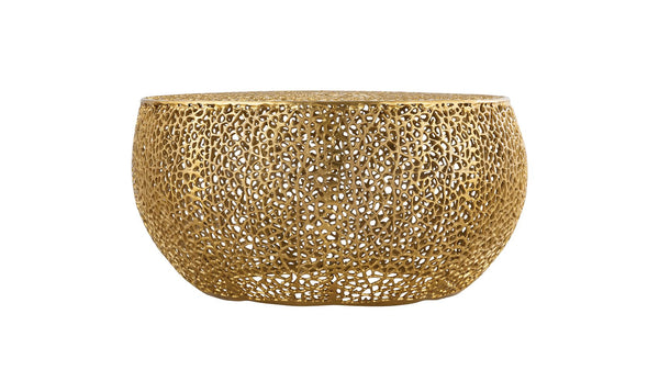 English Elm T3502-32 Modern Round Aluminum Coffee Table – Sleek Cast Frame, Durable Craftsmanship for Stylish Living Room Decor Gold B009140726