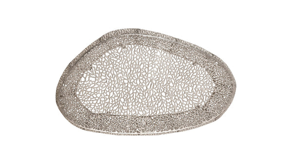 English Elm T3601-50 Oval Coffee Table — Sleek Cast Aluminum Frame, Modern Contemporary Centerpiece for Stylish Living Rooms Silver G150108426