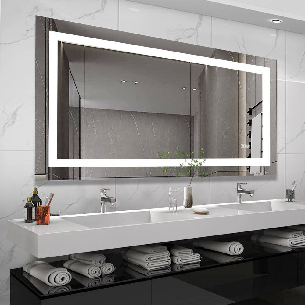 English Elm 72" Frameless Led Vanity Mirror with Anti-fog Touch Dimming for Modern Bathrooms W134070942