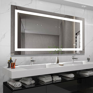 English Elm Led Bathroom Mirror 72X36 Inch With Lights, Anti-Fog & Dimming Led Bathroom Vanity Mirror