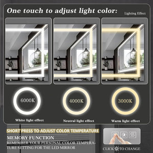 English Elm 72" Frameless Led Vanity Mirror with Anti-fog Touch Dimming for Modern Bathrooms W134070942