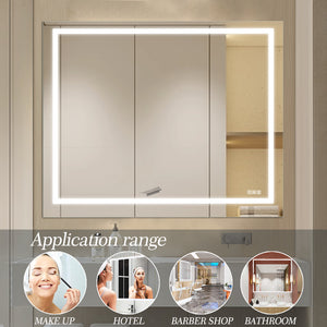 English Elm 48" LED Bathroom Mirror 48" x 36" Frameless Lighted Mirror with Anti-Fog, Touch Dimmer, Color Modes W134070938