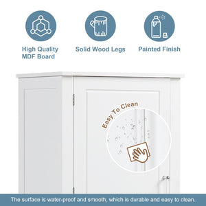 English Elm Tall Freestanding Bathroom Cabinet White Mdf Two Drawers Adjustable Shelving Storage WF312728AAK