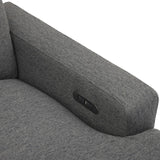 English Elm 104'' Power Recliner Corner Sofa Home Theater Reclining Sofa Sectional Couches With Storage Box, Cup Holders, Usb Ports and Power Socket For Living Room, Dark Grey