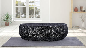 English Elm T3601-50 Oval Coffee Table — Sleek Cast Aluminum Frame, Modern Contemporary Centerpiece for Stylish Living Rooms Black G150108424